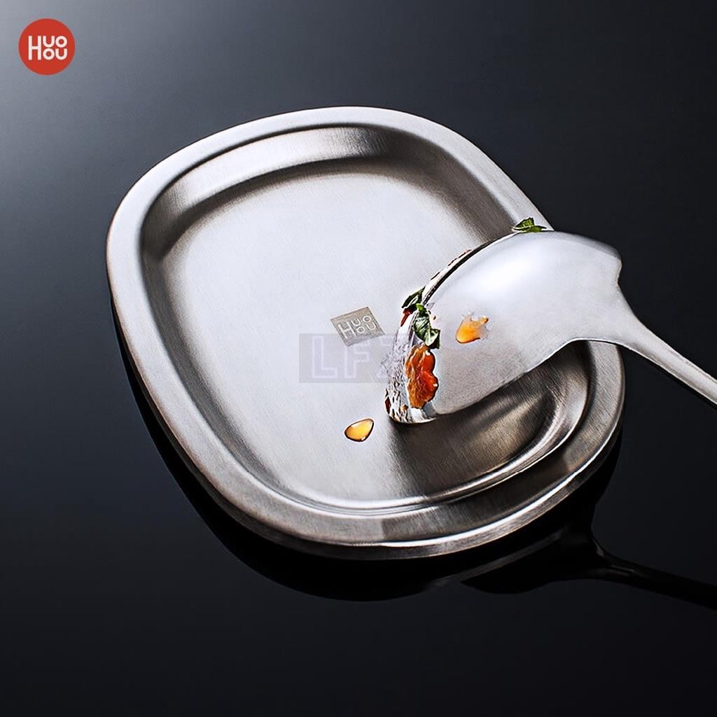 Huohou ถาดรองช้อนสแตนเลสฉนวนกันความร้อน