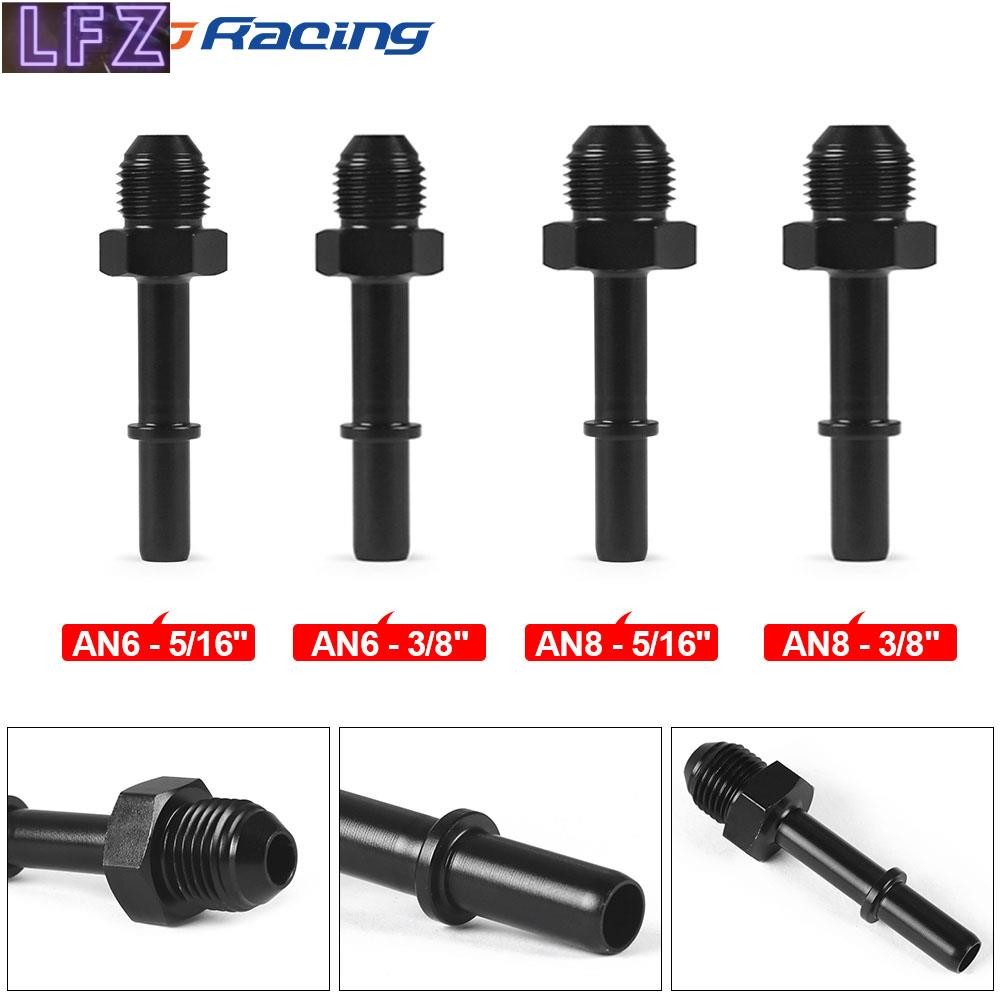 อะแดปเตอร์เชื่อมต่อสายน้ํามันเชื้อเพลิง 6AN AN6 AN-8 To 5/16 นิ้ว AN8 8AN To 3/8 นิ้ว Male EFI สีดํา