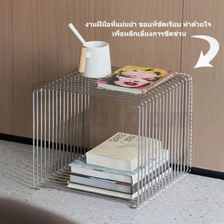 สินค้าสต็อก✨ชั้นวางหนังสือและโต๊ะข้างสไตล์นอร์ดิกมินิมอล ตกแต่ง การจัดเก็บอเนกประสงค์สำหรับ มีหลายขนาดให้เลือก E