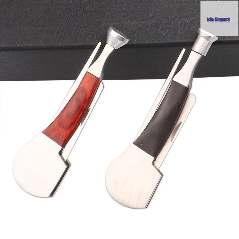 3-in-1 ยาสูบท่อทําความสะอาดเครื่องมืองัดแงะสแตนเลส Rosewood Reamers Scraper