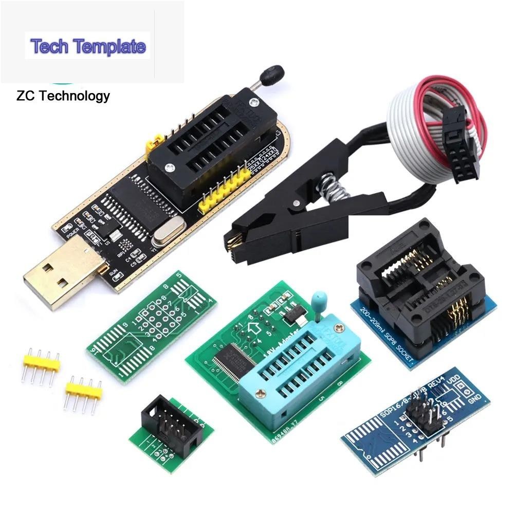 Original CH341A 24 25 Series EEPROM แฟลช BIOS USB Programmer โมดูล + SOIC8 SOP8 ทดสอบคลิปสําหรับ EEP