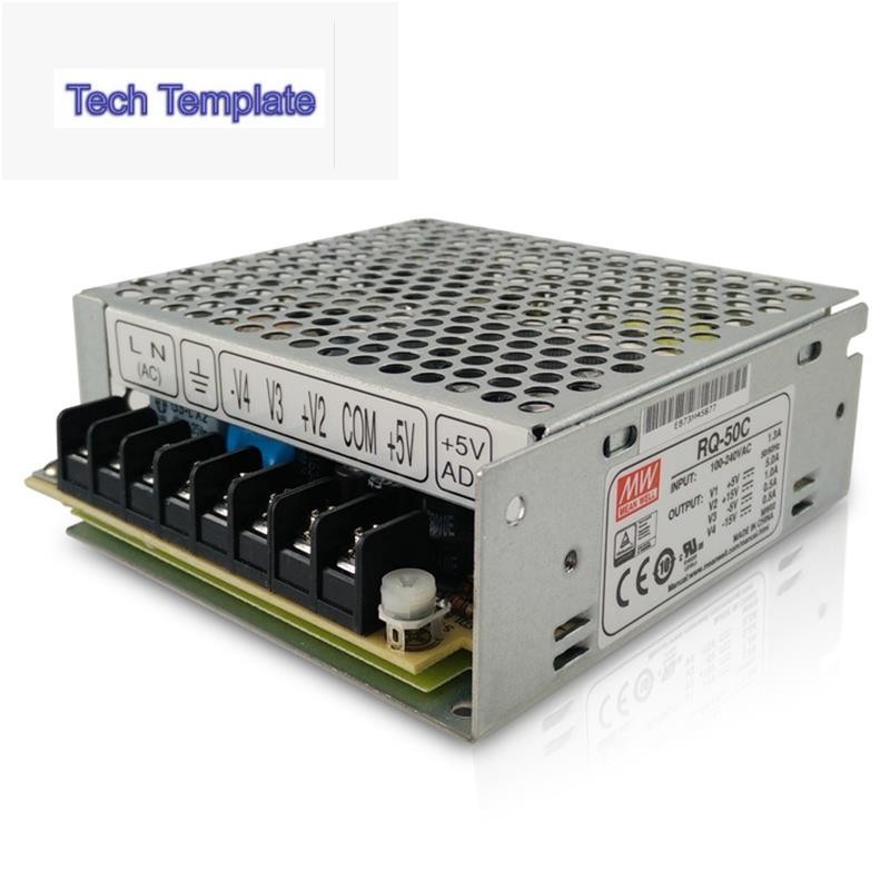 MEAN WELL RQ-50C 50W Quad เอาต์พุต Switching Power Supply 110V220V AC ถึง 5V 15V -5V -15V DC 5A 1A 0