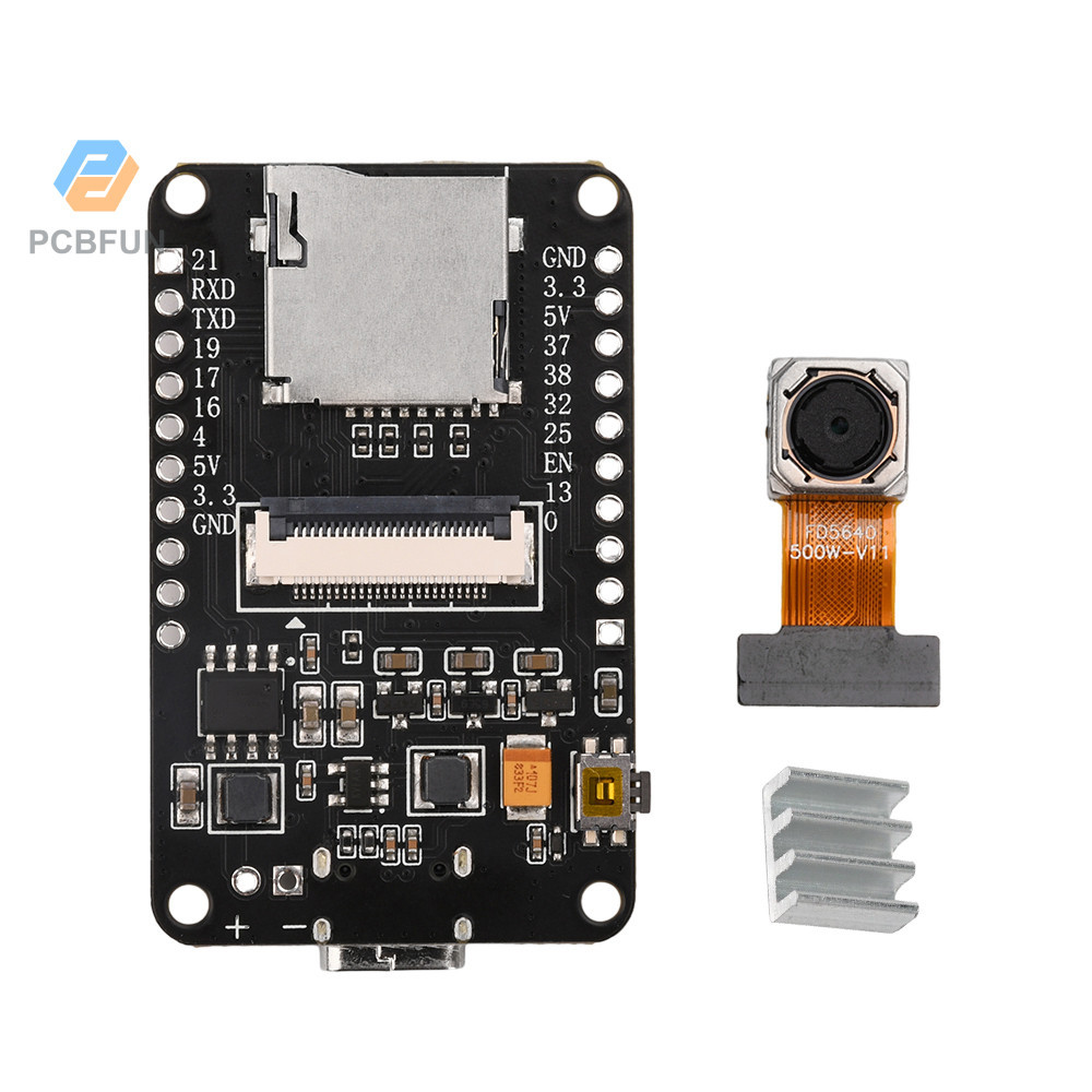 Pcbfun ESP32-CAM บอร์ดพัฒนา WiFi โมดูลบลูทูธ CH340X OV5640 AF-72 มม. กล้อง 500W พิกเซล