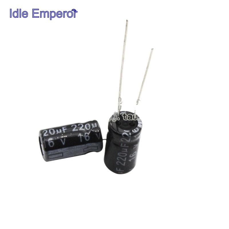 50 ชิ้นคุณภาพสูง Electrolytic Capacitor 16V220UF Electrolytic Capacitor ปริมาณ 6 * 12 Plug-In Electr