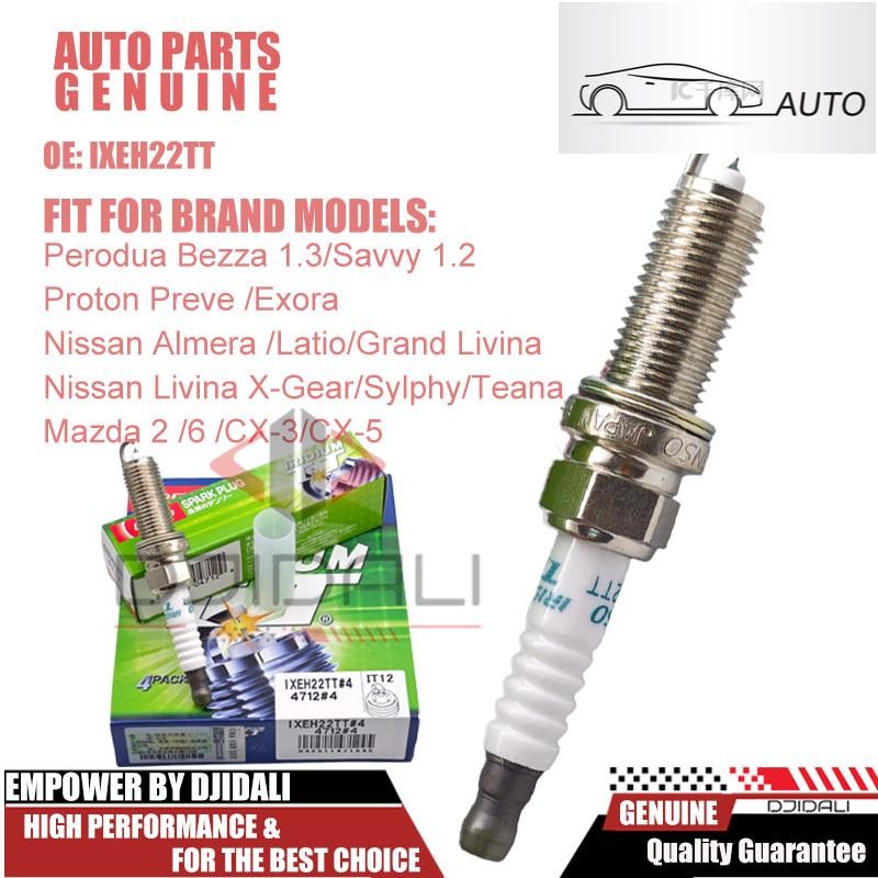 หัวเทียน Denso Iridium TT IXEH22TT (4 ชิ้น) สําหรับ Perodua Bezza Proton Savvy Preve Exora Nissan Al
