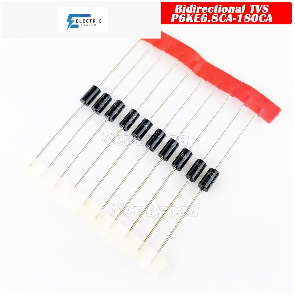 50PCS Bidirectional TVS Transient Suppression Diode P6KE 7.5CA 10CA 20CA 30CA 47CA 68CA 100CA 120CA 