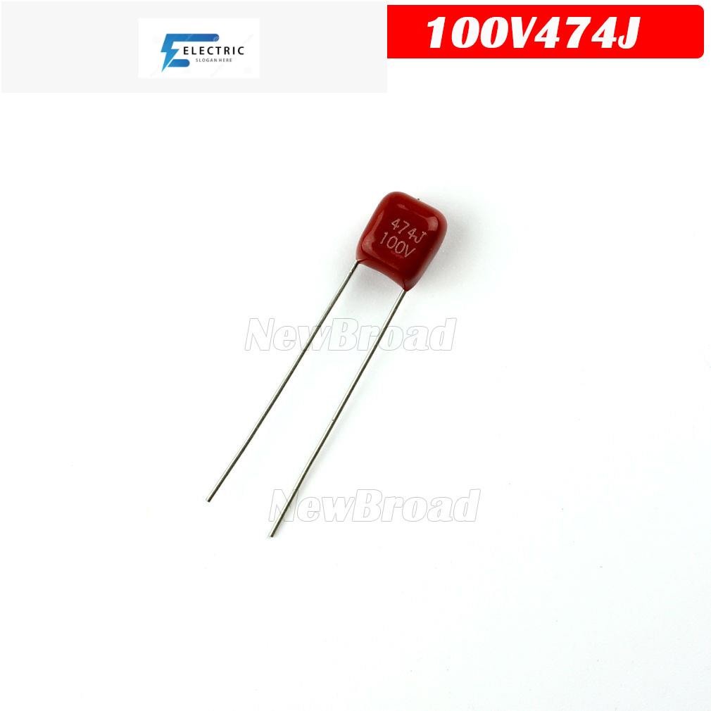 10PCS 100V474J 0.47UF 5% P5 มม.470nf 474 100V CBB ตัวเก็บประจุฟิล์มโพรพิลีน 474J100V 474J