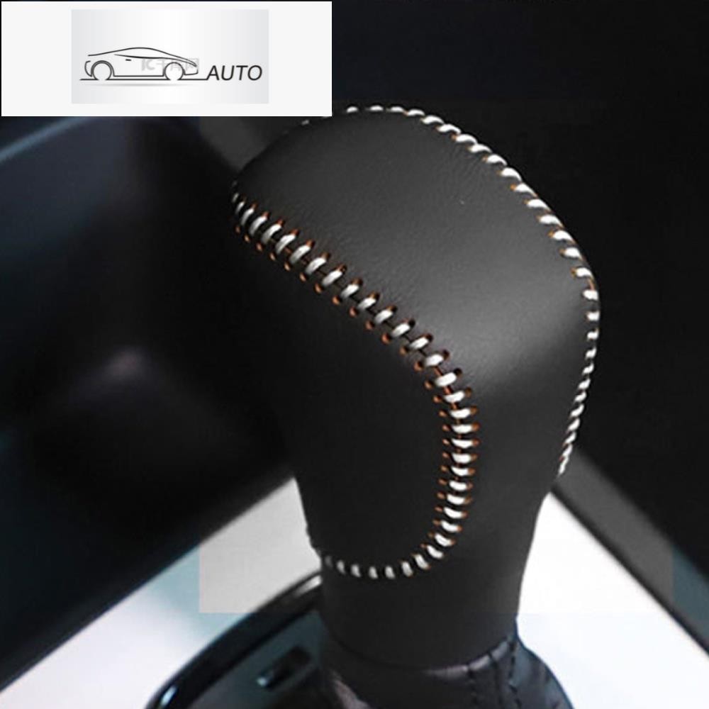 ของแท้Leather เกียร์รถเกียร์ Shift COLLAR Head Knob Handbrake Grip สําหรับ Honda Civic 2016-2019 Fit