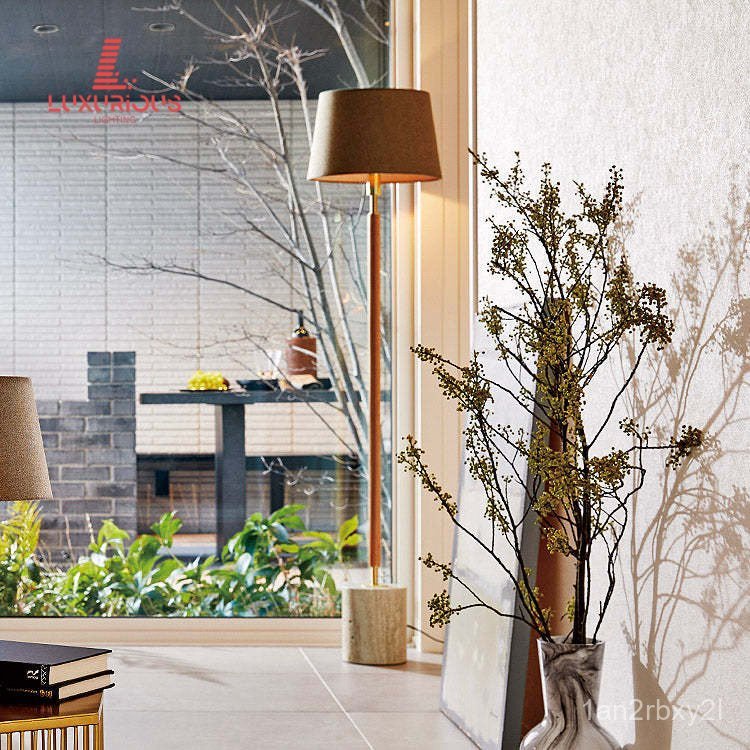 Design Solid Wood Floor Lamp Living Room Cream Style Bedroom New Chinese Retro Atmosphere Standing F