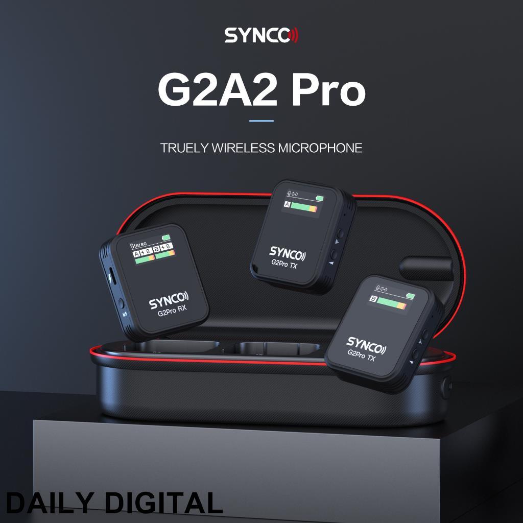 Synco G2 Pro ไมโครโฟนไร้สาย พร้อมเคสชาร์จ ลดเสียงรบกวน สําหรับโทรศัพท์มือถือ