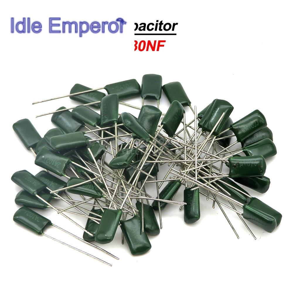 ตัวเก็บประจุแบบฟิล์มโพลีเอสเตอร์ 100V 1nF 1.5nF 2.2nF 100nF 2A471J 2A102J 2A222J 2A392J 2A332J 2A472