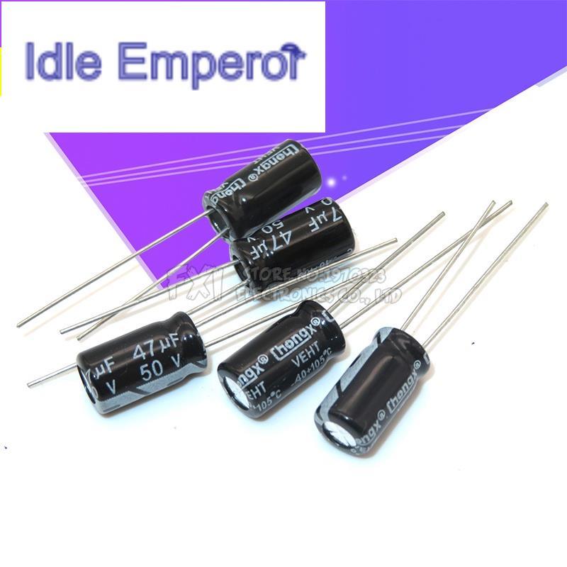 ตัวเก็บประจุไฟฟ้า 50v47uf 47uf50v 6*12 50v 47uf 6x12 50 ชิ้น