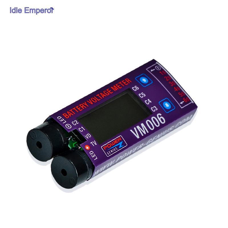 เครื่องวัดแรงดันไฟฟ้าแบตเตอรี่ LiPo VM006 1-6S พร้อมหน้าจอ LCD แจ้งเตือนคริสตัล สําหรับแบตเตอรี่ RC
