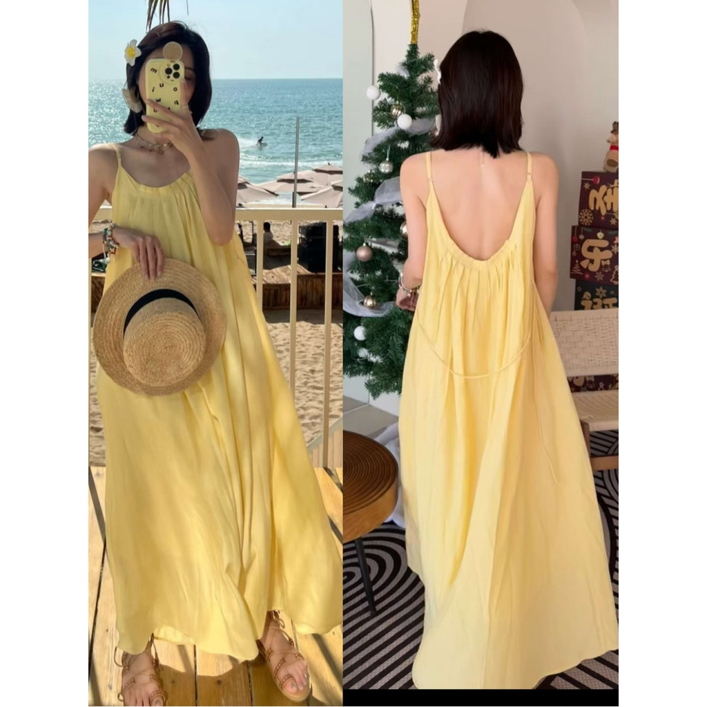 พร้อมส่ง✨เดรสออกงาน ชุดเดรสยาว ดเดรสผู้หญิง เนื้อผ้าใส่สบาย ชุดเที่ยวทะเล เดรสทร