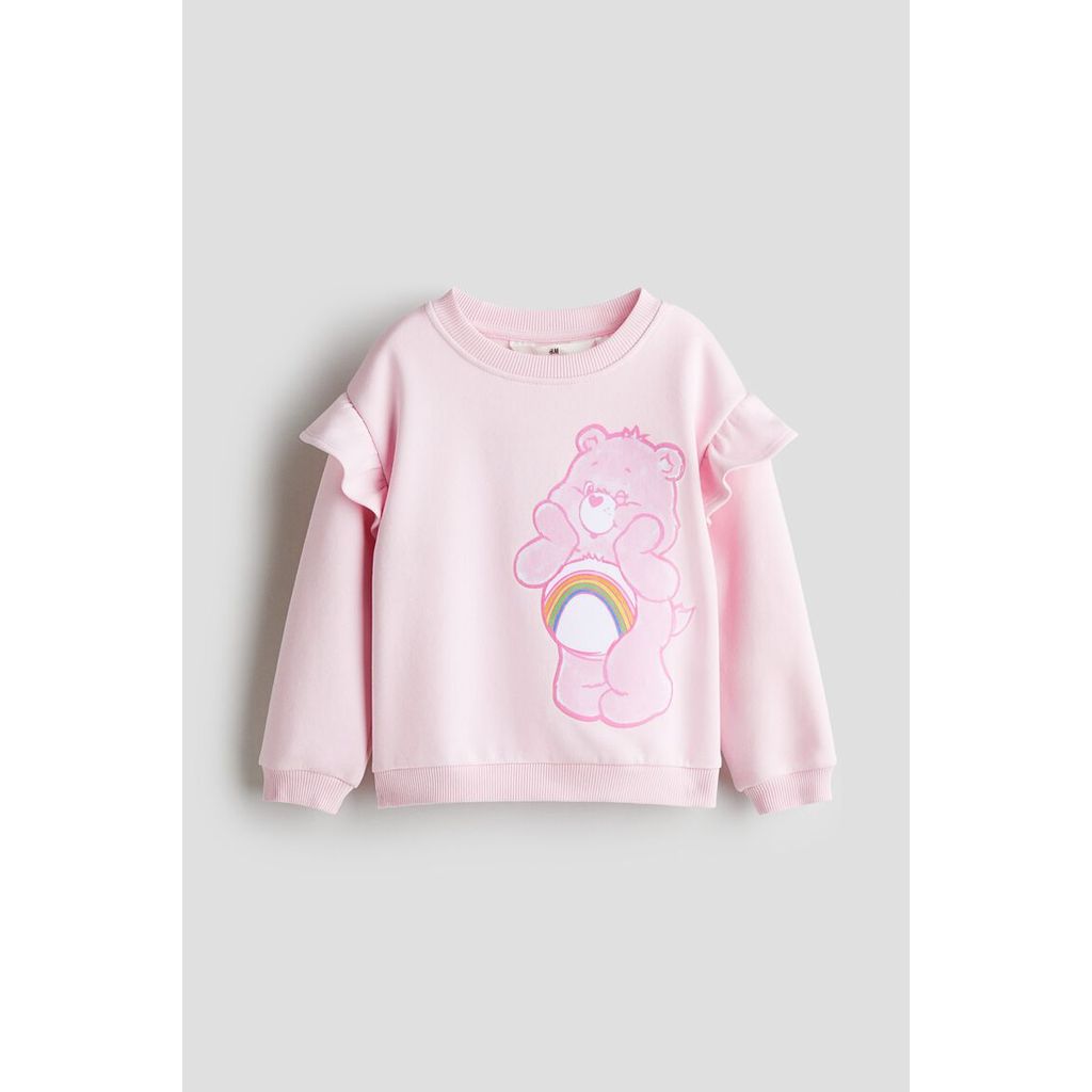 H&M(เอชแอนด์เอ็ม) สเวตเชิ้ตพิมพ์ลายแต่งระบาย Girls Frill-trimmed printed sweatshirt 1312264_1