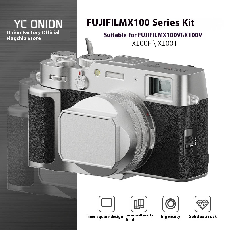 YC Onion Fujifilm Fujifilm X100 Series Retro Square Metal Light Shield อุปกรณ์เสริมฐาน Quick ติดตั้งบอร์ดขยายชุดจั