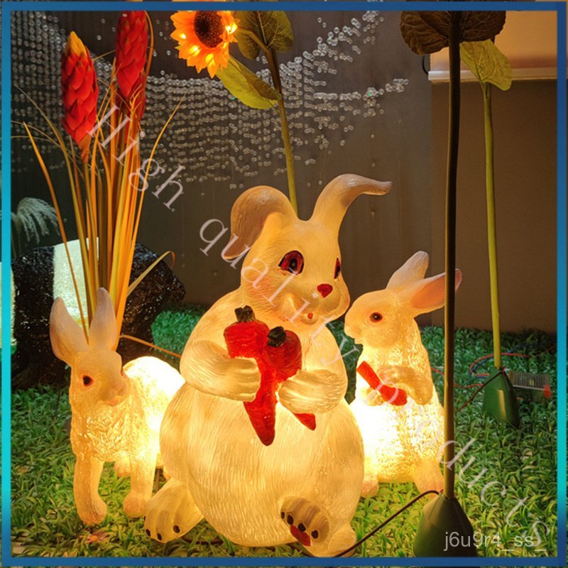 Outdoor Glowing Rabbit Light Solar Waterproof Animal Light Courtyard Landscape Garden Lawn Light Gar