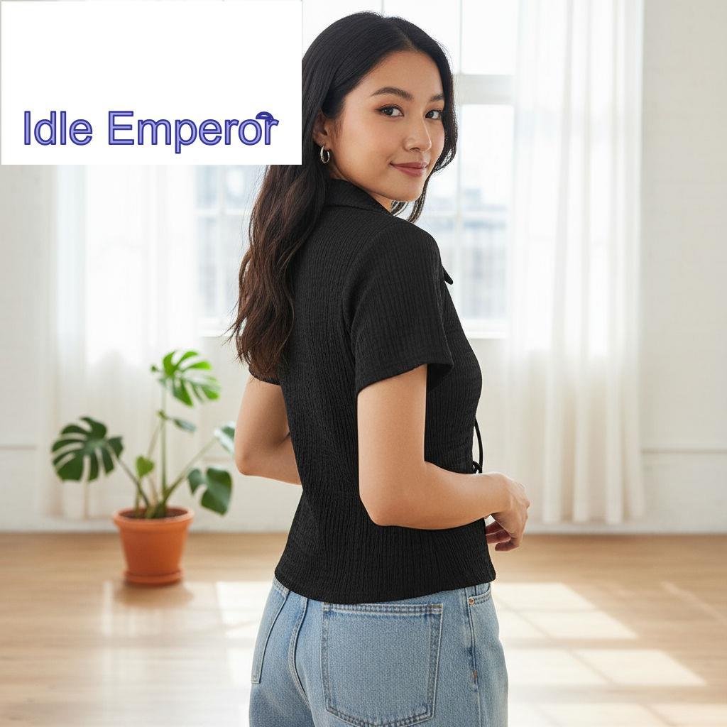 Lovito เสื้อยืดผู้หญิง ลายโบว์ ผ้าแจ็คการ์ด สําหรับฤดูร้อน L87ED028 (หลากสี)