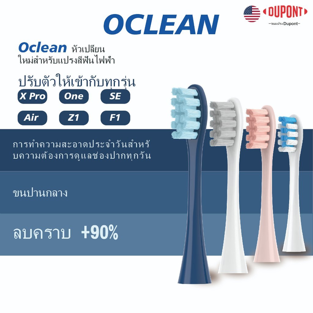 Oclean หัวแปรงสีฟันไฟฟ้า แบบเปลี่ยน สําหรับแปรงสีฟันไฟฟ้า Oclean 2 ชิ้น