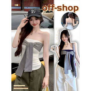 OFF SHOP 🥻ใหม่ 2025 เสื้อเกาะอกเสริมฟองน้ำ มินิมอล สีพื้น ดี…