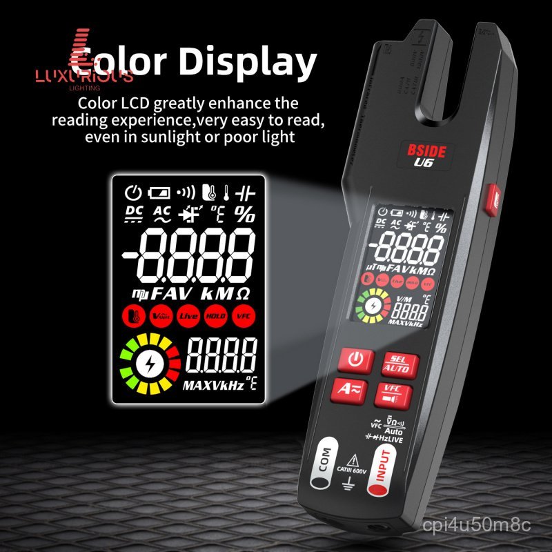 BSIDE แคลมป์มิเตอร์ U6X แอมป์มิเตอร์ U ไม้เทอร์โมมิเตอร์อินฟราเรด มัลติมิเตอร์ แคลมป์มิเตอร์ AC/DC60