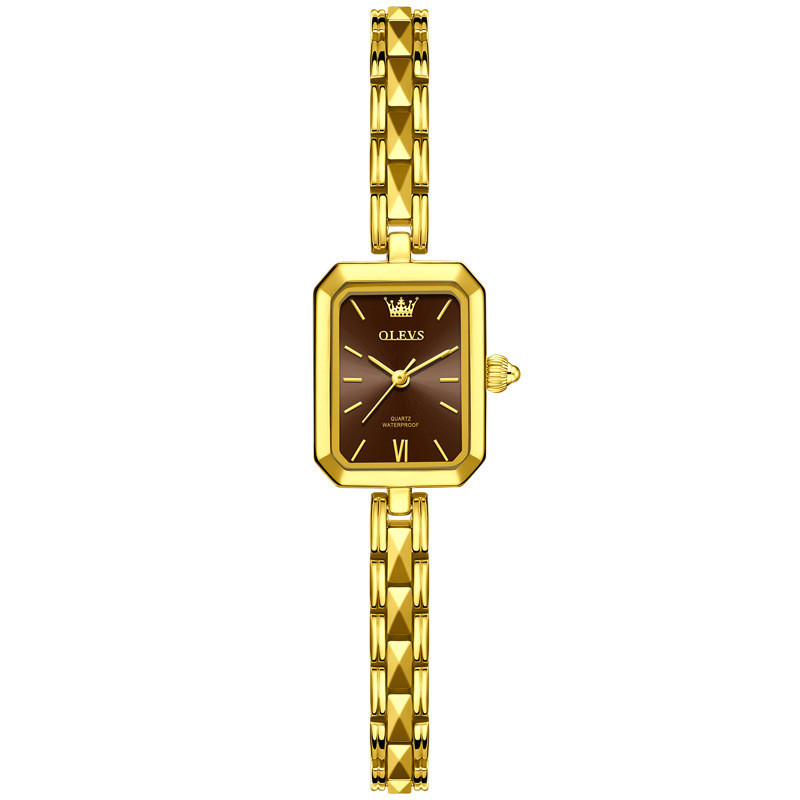 Olevs olevs New niche high-end versatile waterproof bracelet watch with a small square dial for wome