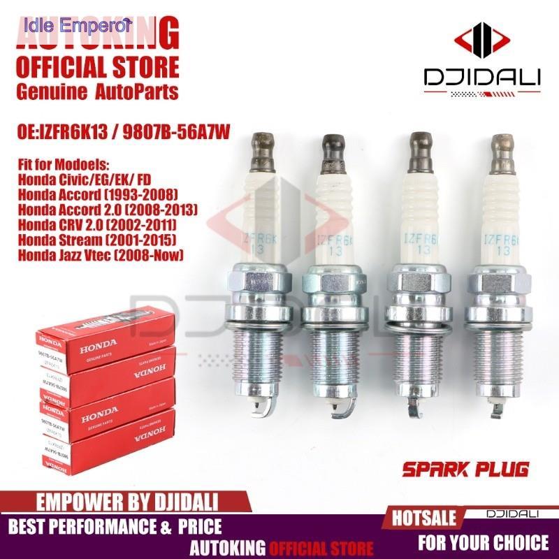 หัวเทียนเลเซอร์อิริเดียม NGK สำหรับ Honda City Jazz 2003-2013 ประสิทธิภาพสูง IZFR6K13 9807B-56A7W 98