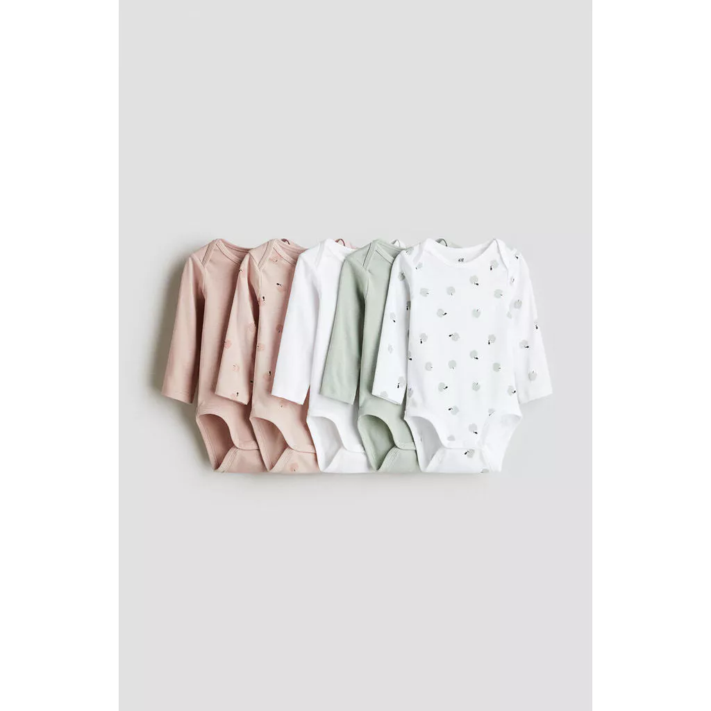H&M(เอชแอนด์เอ็ม) ชุดบอดี้สูทแขนยาว 5 ชิ้น เด็กอ่อน 0880118_8