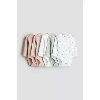 H&M(เอชแอนด์เอ็ม) ชุดบอดี้สูทแขนยาว 5 ชิ้น เด็กอ่อน 0880118_8