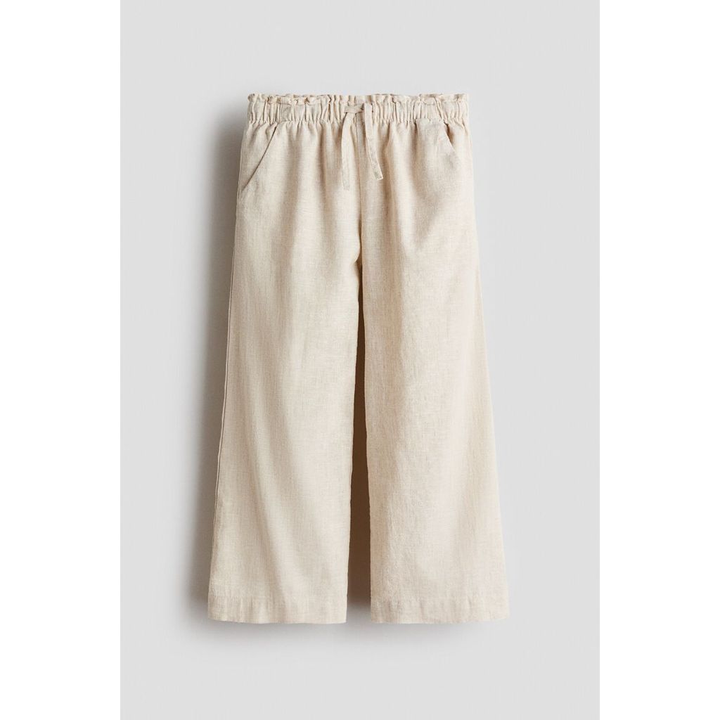 H&M(เอชแอนด์เอ็ม) กางเกงผ้าลินินผสม Girls Linen-blend trousers 1322744_1