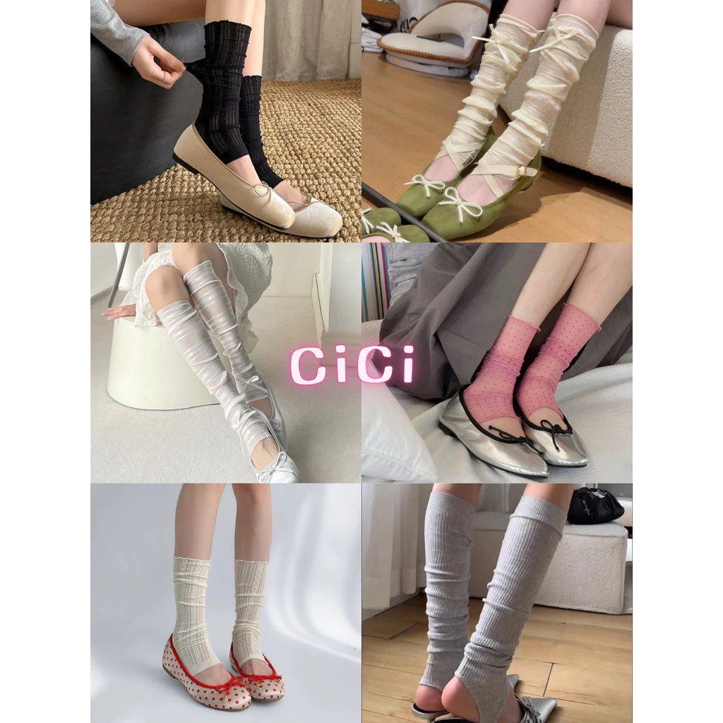 ส่งทันทีCici(NO. WT89) ถุงเท้าผู้หญิงแต่งระบาย สไตล์บัลเล่ต์แนวญี่ปุ่น ระบายอากาศได้ดี เหมาะสำหรับซัมเมอร์