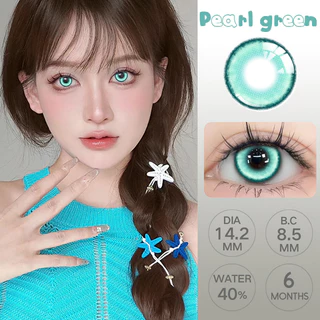 ✨(COD)0.00~-4.50 คอนแทคเลนส์สายตาสั้นสีเขียว 1 คู่ 14.5 มม. ตาโต 6 เดือน Mint green/Pearl green/Magic green