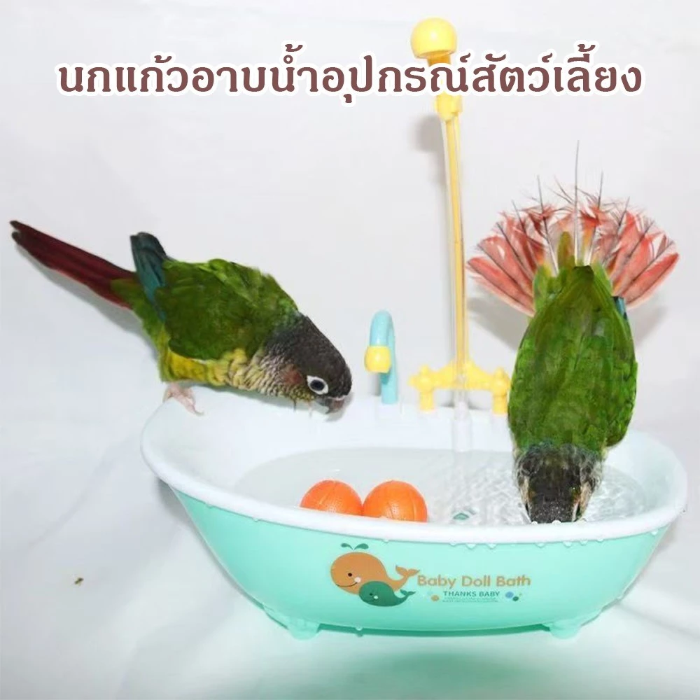 สินค้ายอดฮิต - ของเล่นอาบน้ำหมุนอัตโนมัติสำหรับนกแก้ว อ่างอาบน้ำโปรดของนก, ของเล่นนก, อ่างอาบน้ำที่มีน้ำออกอัตโนมัติ thumbnail 3