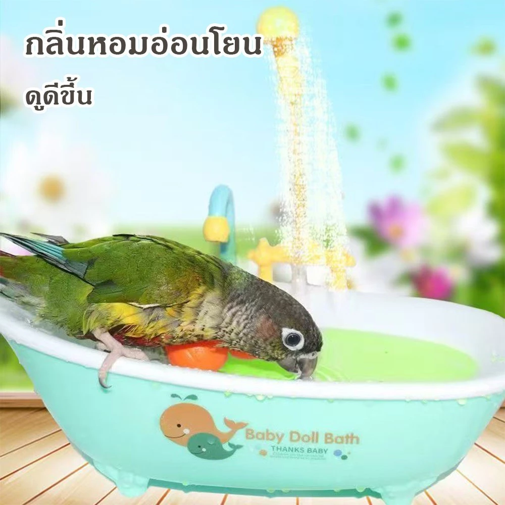 สินค้ายอดฮิต - ของเล่นอาบน้ำหมุนอัตโนมัติสำหรับนกแก้ว อ่างอาบน้ำโปรดของนก, ของเล่นนก, อ่างอาบน้ำที่มีน้ำออกอัตโนมัติ thumbnail 9