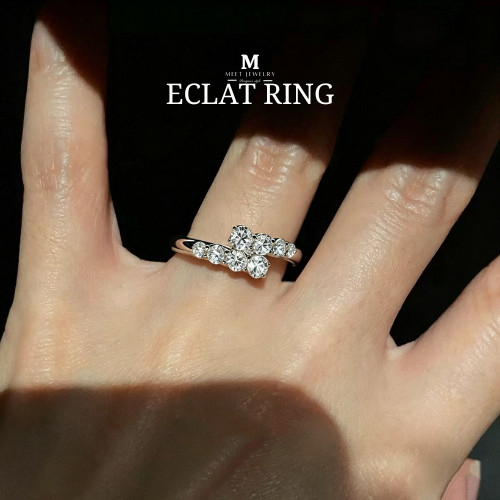 MEET💕แหวนเงินแท้ Eclat Ring แหวนผู้หญิง แหวนเงินแท้ แหวนปรับขนาดได้ แหวนเรียบหรู แหวนมงคล
