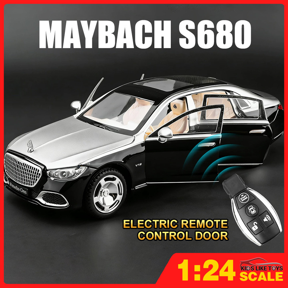 1:24 Maybach S680 โมเดลรถเหล็กรถโลหะผสมของเล่นของขวัญสําหรับเด็กเด็กผู้หญิง