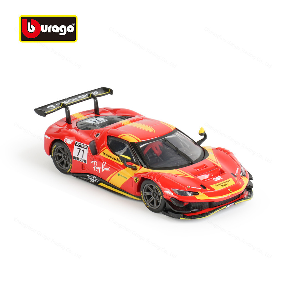 Bburago 1 กล ่ อง 43 Ferrari 296 GT3 Static Die Cast Vehicles รุ ่ นสะสมรถแข ่ งของเล ่ น