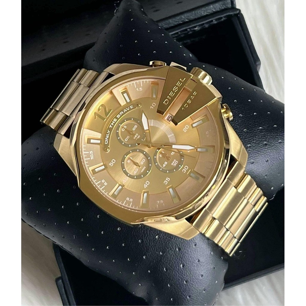 Diesel DZ4360 Mega Chief Men's Gold-Tone Chronograph Watch
