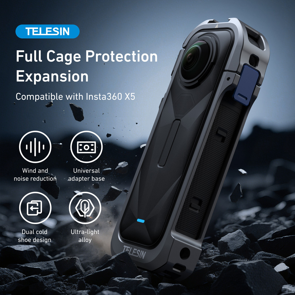 สําหรับ Insta360 X5 X4 กล้องกรงอลูมิเนียมป้องกัน Vlogging กล้องกรอบยูทิลิตี้กรอบกรงโลหะสําหรับ Insta