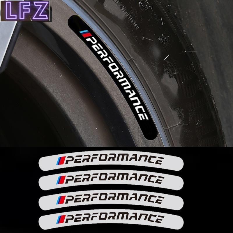 สติ๊กเกอร์ติดล้อ BMW / 4Pcs M Power Performance Aluminium Alloy Car Wheel Hub Sticker For BMW E46 E9
