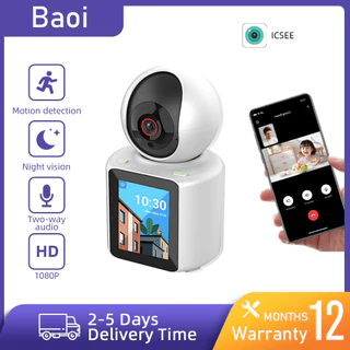 กล้องวงจรปิดไร้สาย ICSEE ความละเอียด HD 1080P พร้อม Wi-Fi และฟังก์ชั่น PTZ สําหรับการตรวจสอบและสนทนาทางวิดีโอแบบสองทางด้ว
