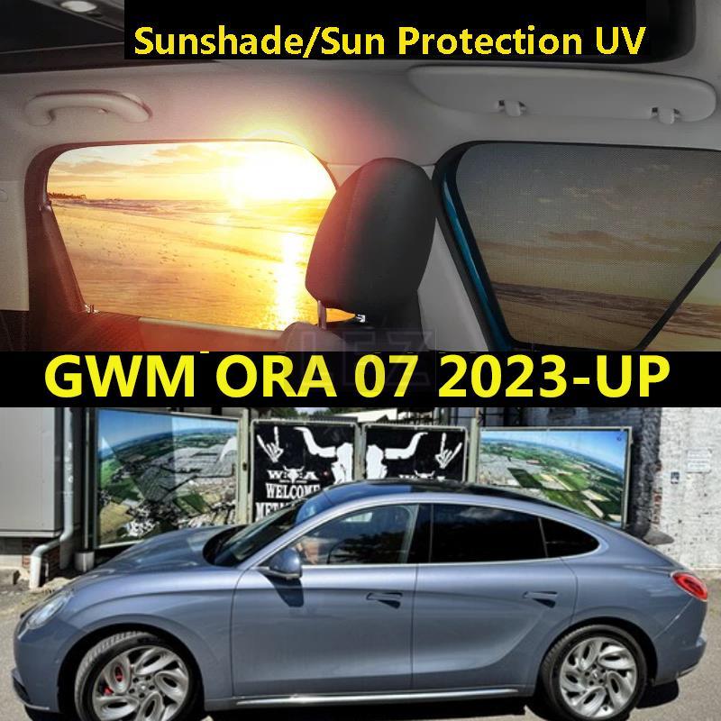 รถหน้าต่างบังแดดสําหรับ GWM ORA 07 2023-UP แม่เหล็กรถผ้าม่าน Anti-ยุงรถ Sunshade UV Protection
