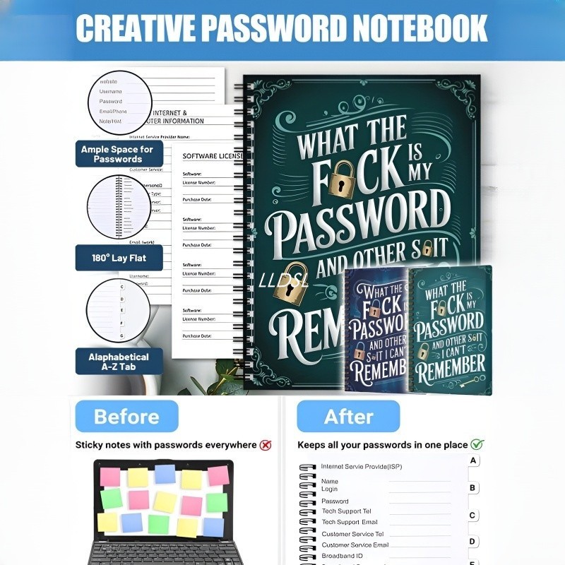 Best Price Password Book Metal Decorative Pieces Visual Elements Notebook Journal Crafts