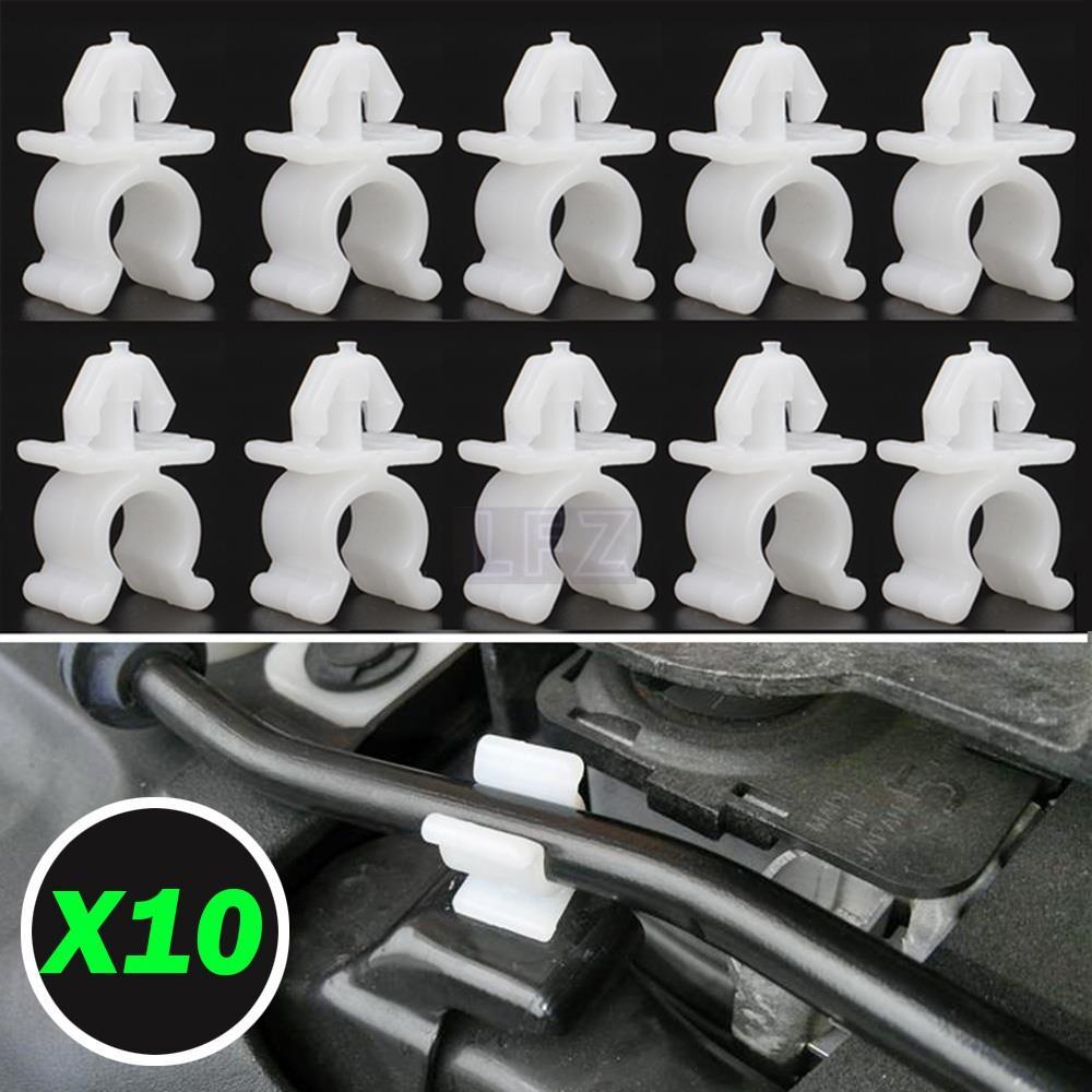 10 ชิ้น Bonnet Hood Rod ผู้ถือคลิป Clamp สําหรับ Nissan Navara D22 Patrol GQ 240SX 370Z Pathfinder S