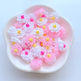 50 ชิ ้ น 12 มม.3D Mini Lotus แบนด ้ านล ่ างพืชเรซิ ่ นอุปกรณ ์ เสริม DIY หัตถกรรมโทรศัพท ์ มือถือ Patch Art Supplies