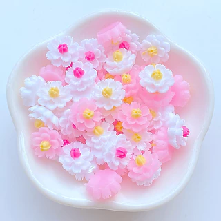50 ชิ ้ น 12 มม.3D Mini Lotus แบนด ้ านล ่ างพืชเรซิ ่ นอุปกรณ ์ เสริม DIY หัตถกรรมโทรศัพท ์ มือถือ Patch Art Supplies