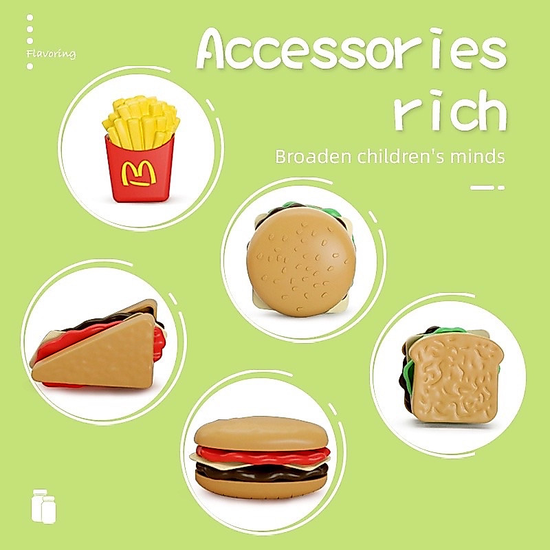 27 Pack Kids Burger Pretend Cooking Playset รูปที่ 5