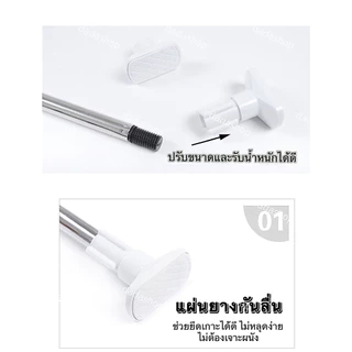 ม่านห้องน้ำ และราวแขวนสแตนเลส De1 ม่านพลาสติกกันน้ำ กันเชื้อรา ผ้าม่านในห้องน้ำ ขนาด 180X180cm มีห่วงตะขอ