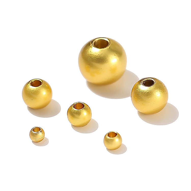 St.kunkka 2.5-8mm วิธีโบราณลูกปัดกลมทอง 18K จะไม่ซีดจางสำหรับเครื่องประดับ DIY ทำสร้อยข้อมือสร้อยคอ — صورة 3