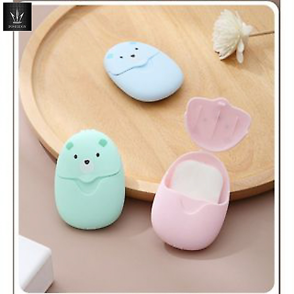 💦กระดาษสบู่ล้างมือแบบพกพา(รูปหมีน่ารัก🐻) 1ชิ้นมี50แผ่น คุ้ม!!มาก มีกลิ่นหอม